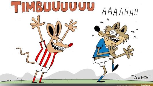 Charge do Duke ilustra derrota do Cruzeiro para o Náutico na Copa do Brasil