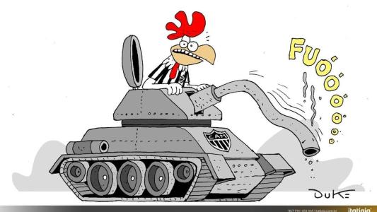 Charge do Duke ilustra empate do Atlético com o Santos no Brasileirão