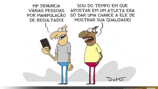 Charge do Duke ilustra investigações de manipulação de resultados no futebol brasileiro