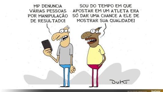Charge do Duke ilustra investigações de manipulação de resultados no futebol brasileiro