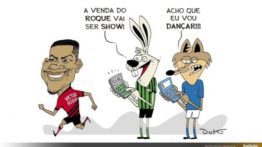 Charge do Duke mostra 'atenção' de América e Cruzeiro com possível venda de Vitor Roque