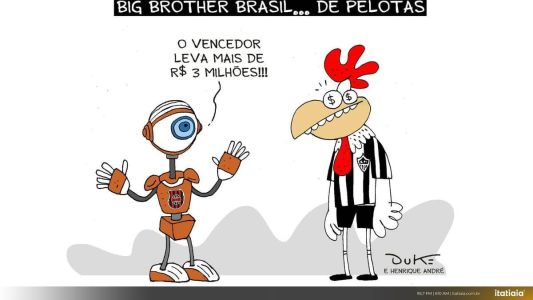 Charge do Duke sobre o duelo entre Brasil-RS e Atlético na Copa do Brasil