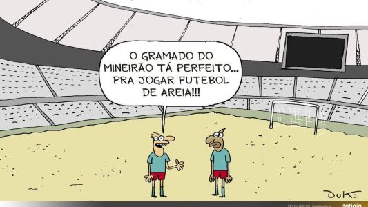 Charge do Duke sobre o gramado do Mineirão (19/06/2023)
