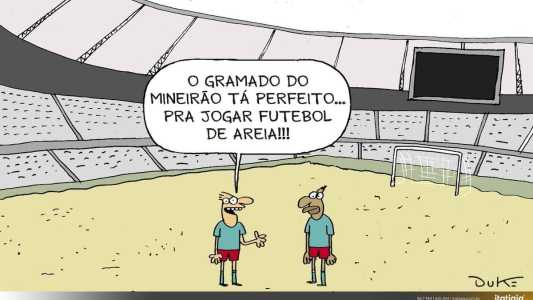 Charge do Duke sobre o gramado do Mineirão (19/06/2023)