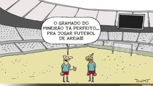 Charge do Duke sobre o gramado do Mineirão (19/06/2023)