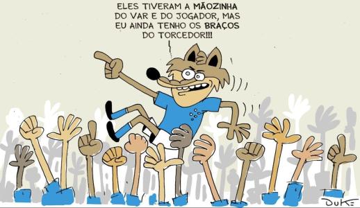 Charge do Duke para Corinthians x Cruzeiro, pela Copa do Brasil 2025
