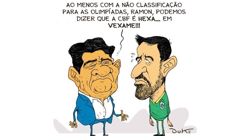 Charge do Duke: o vexame da CBF com o Brasil fora dos Jogos Olímpicos de Paris