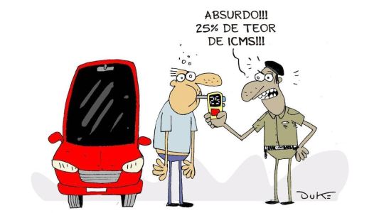 Chargista da Itatiaia abordou o possível aumento do ICMS em Minas