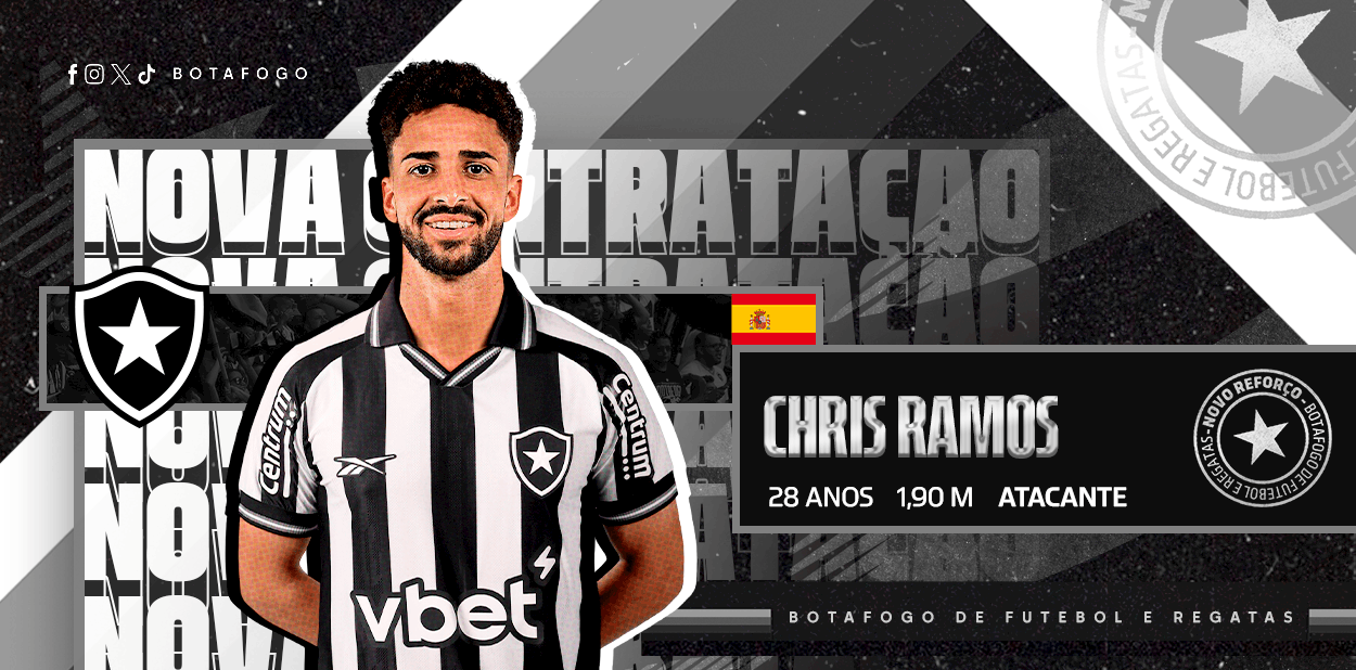 Botafogo anuncia Chris Ramos, nono reforço para o segundo semestre