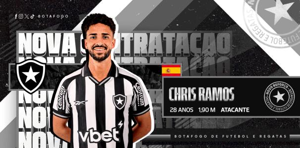 Chris Ramos é o novo "camisa 9" do Botafogo
