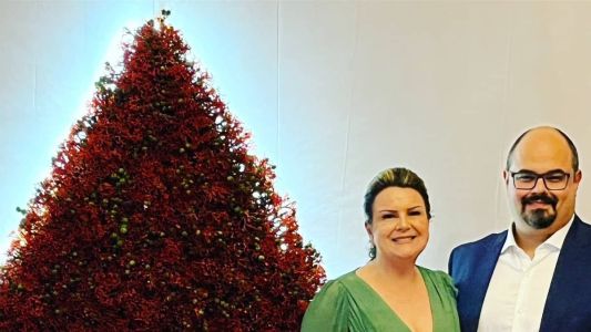 Christiana Renault, presidente do Servas e o vice-governador Mateus Simões