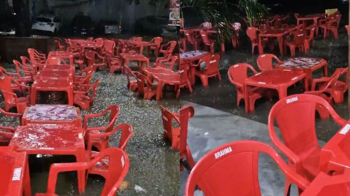 Chuva em BH causa alagamento em bar no bairro João Pinheiro