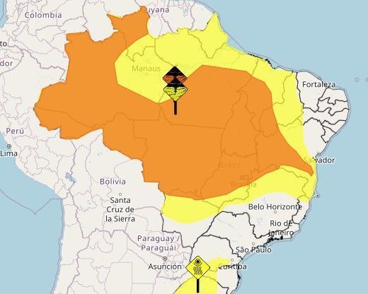 Brasil tem alerta laranja de chuva intensa para 13 estados e o DF; veja a lista