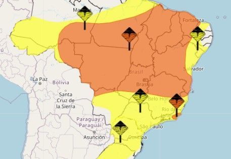 Brasil tem alertas amarelo e laranja de chuva intensa para 26 estados e o DF; entenda