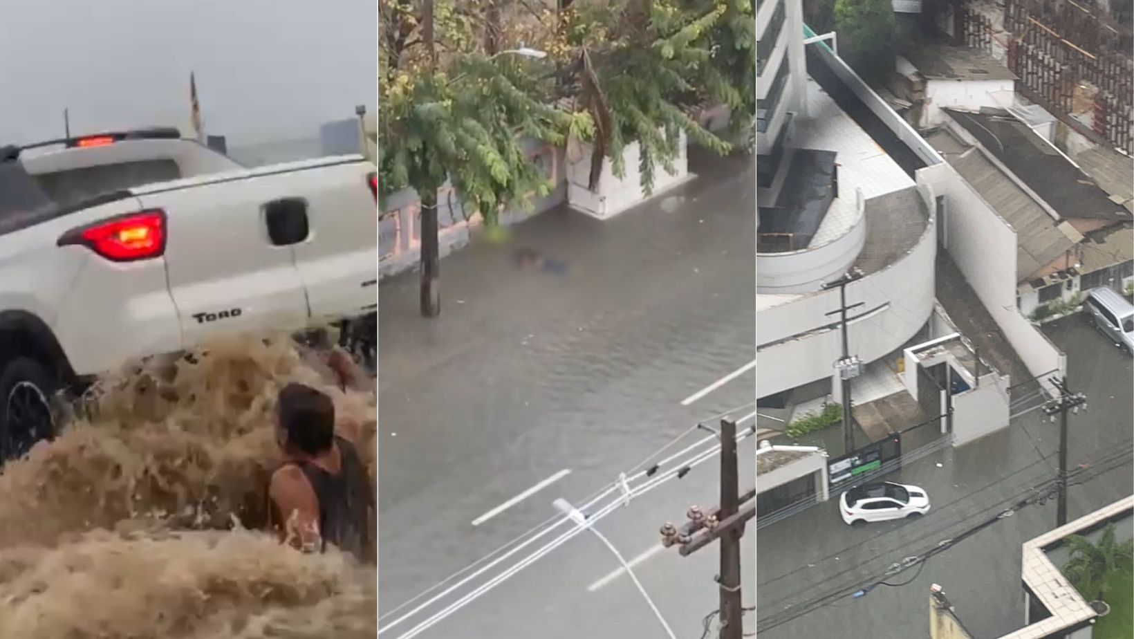 Chuva em Recife arrasta ciclista, suspende aulas e alaga ruas; veja fotos
