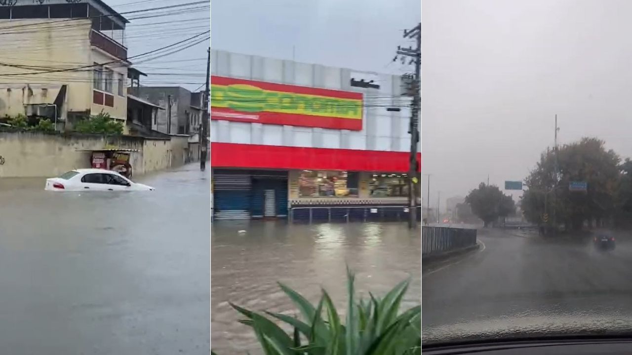 Chuva forte coloca Rio de Janeiro em Estágio 2 de alerta e causa alagamentos; veja vídeos