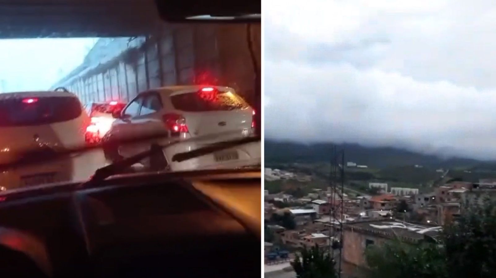 Vídeo: chuva de granizo na Grande BH faz motoristas se esconderem embaixo de viaduto