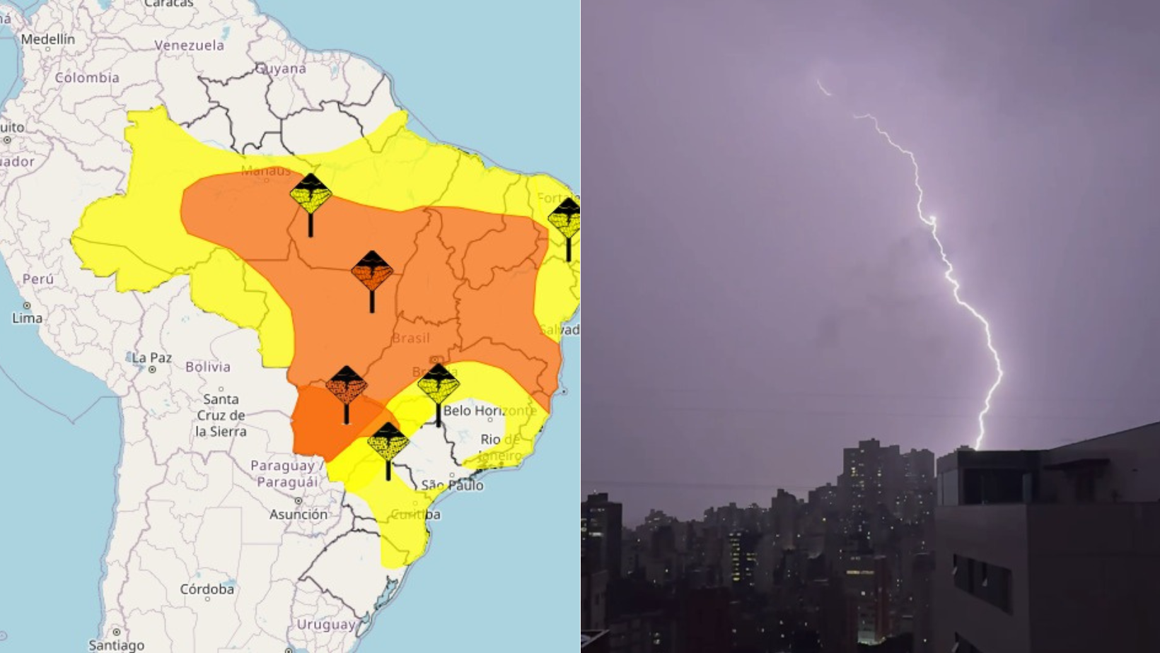 Brasil tem alerta de chuva intensa para 27 estados e o DF; veja o mapa