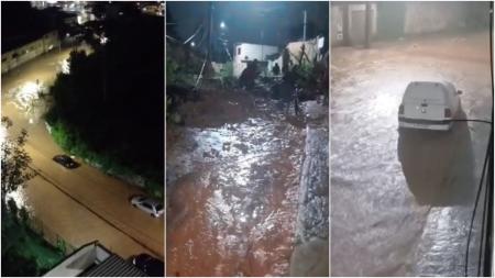 Imagens mostram ruas e avenidas de Juiz de Fora alagadas