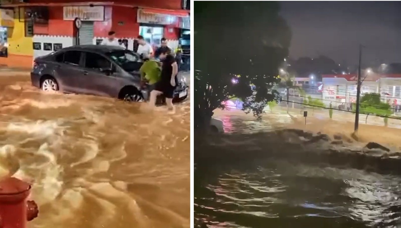 Vídeo: chuva em Pará de Minas (MG) alaga avenidas, 'engole' carro e até morador