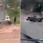 Vídeo: carros são arrastados e até revirados por enxurrada após temporal em Uberlândia