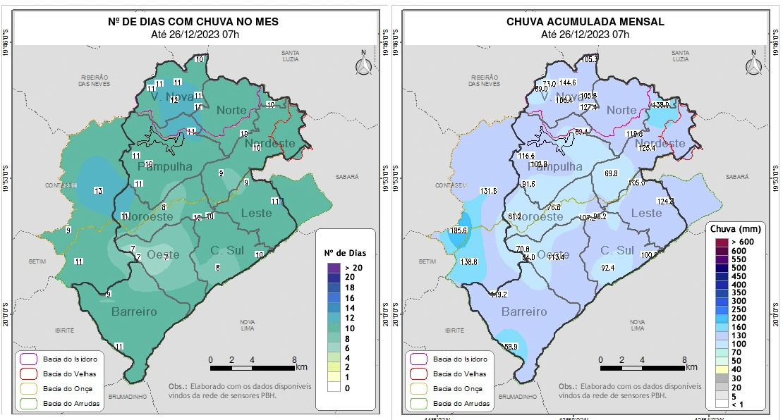 Chove 76% menos do que o esperado em dezembro em região de BH