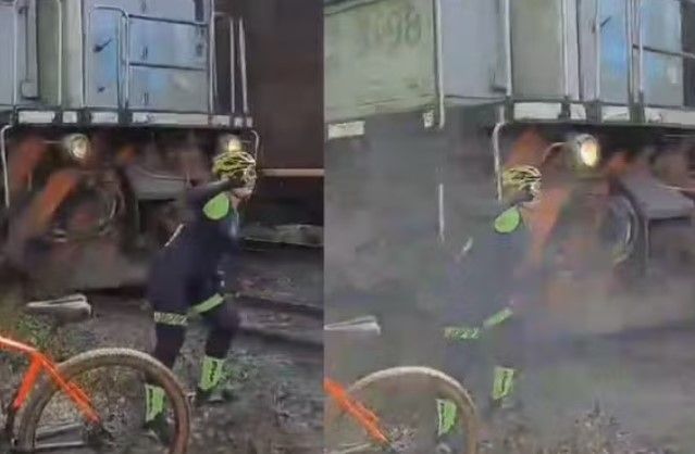 Vídeo: ciclista atingida por trem ao tirar foto diz ter missão de Deus a cumprir
