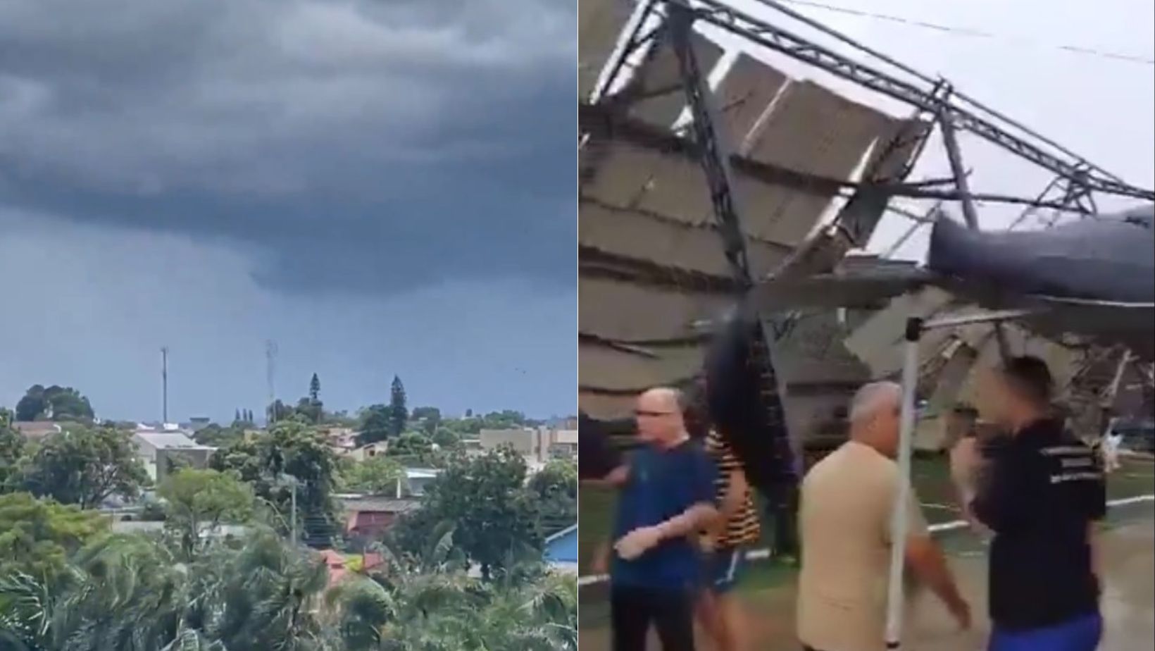 Vídeo: ciclone subtropical atinge RS com ventos de até 100 km/h e arranca cobertura de quadra
