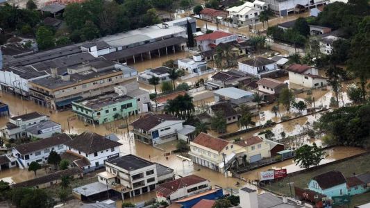 Cidade alagada em Santa Catarina