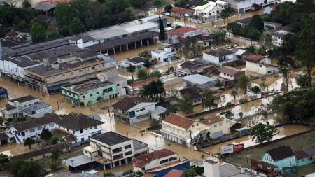 Cidade alagada em Santa Catarina