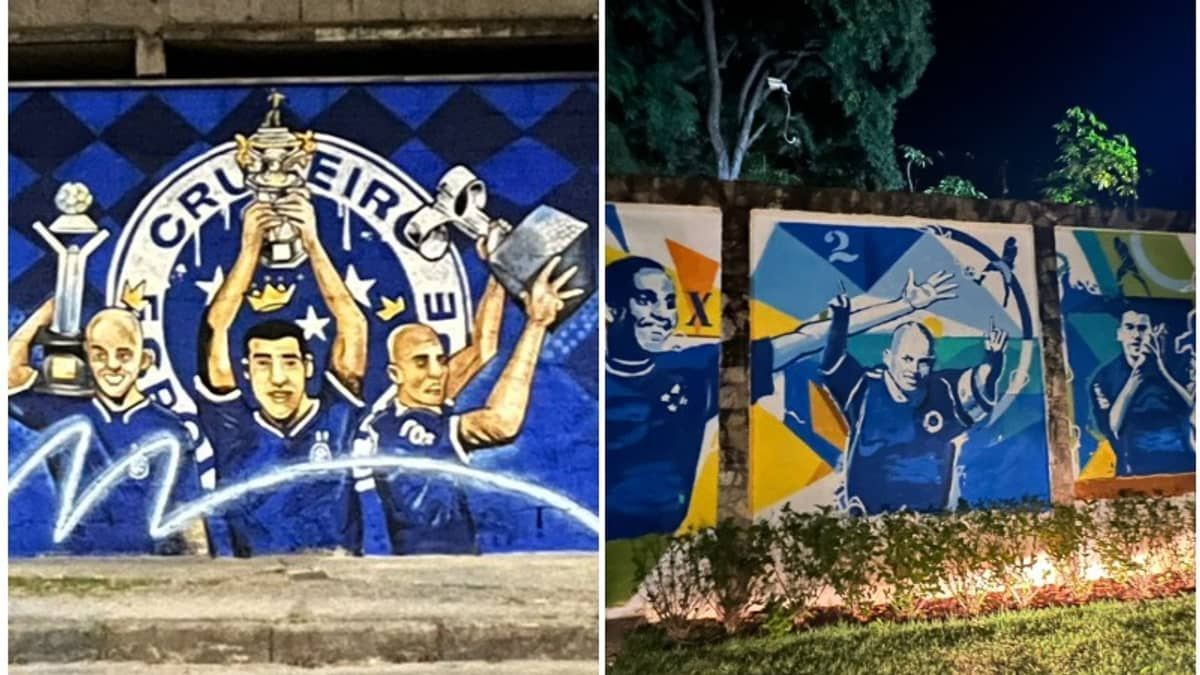 Veja fotos dos painéis em BH sobre os 20 anos da Tríplice Coroa do Cruzeiro