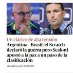 Terça picante, paz e racismo: manchetes na Argentina antes de duelo com Brasil