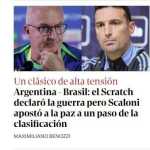 Terça picante, paz e racismo: manchetes na Argentina antes de duelo com Brasil