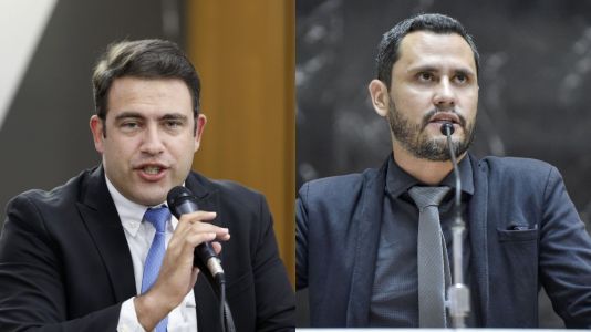 Deputado estadual Cristiano Caporezzo (PL) e o senador Cleitinho (Republicanos).