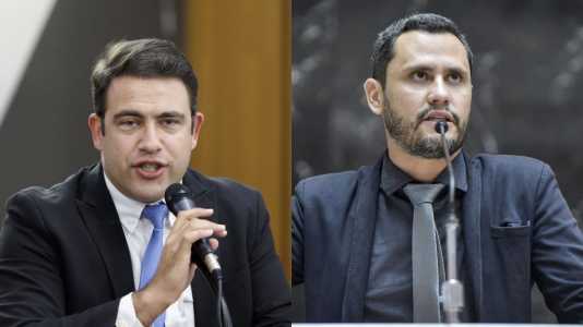 Deputado estadual Cristiano Caporezzo (PL) e o senador Cleitinho (Republicanos).