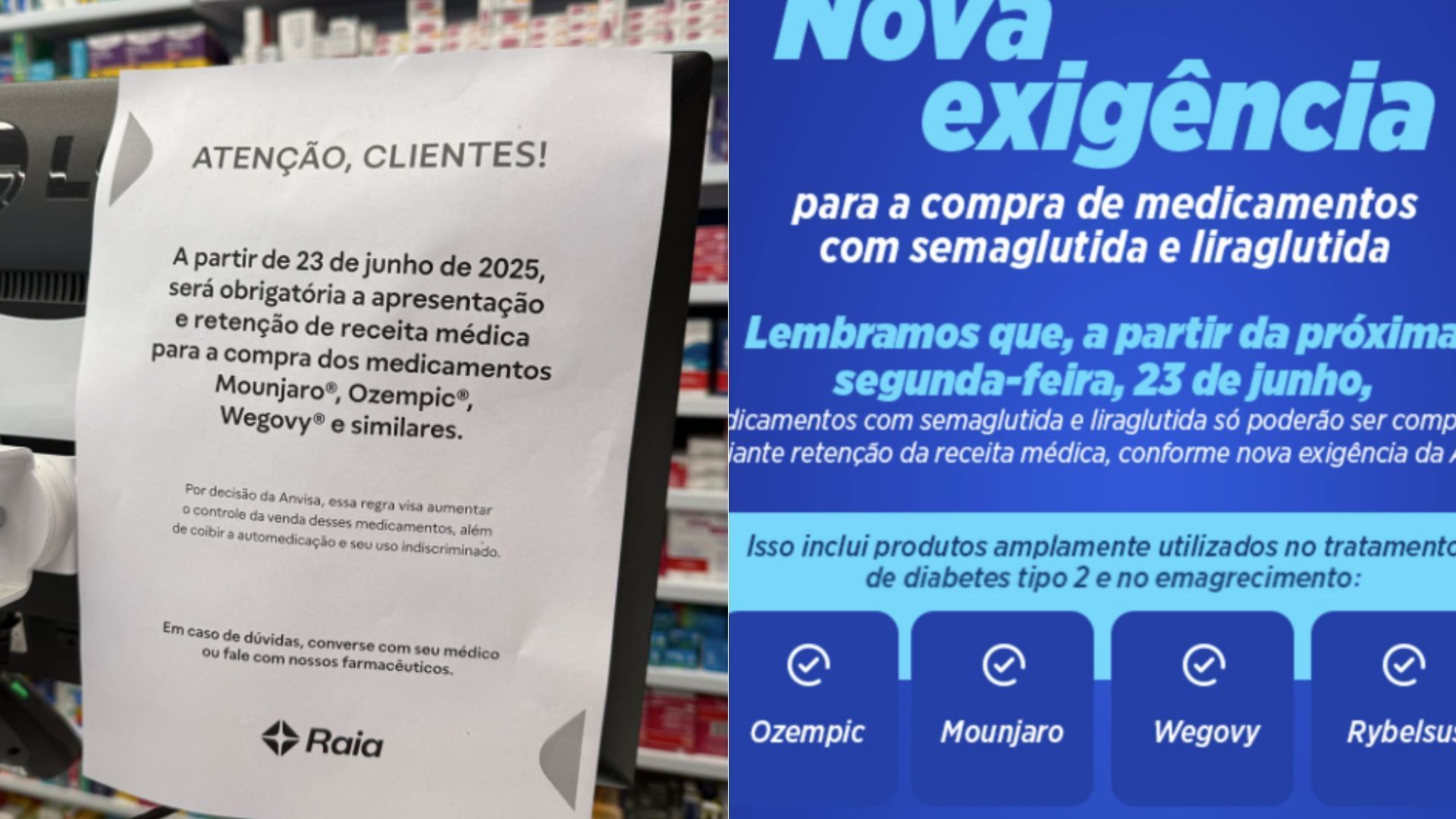 Venda de Ozempic, Saxenda e Wegovy exigirá receita médica a partir da próxima semana