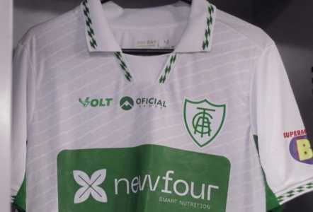 Uniforme do América com patrocínio 'tampão' para duelo com o Coritiba, pela Série B de 2025