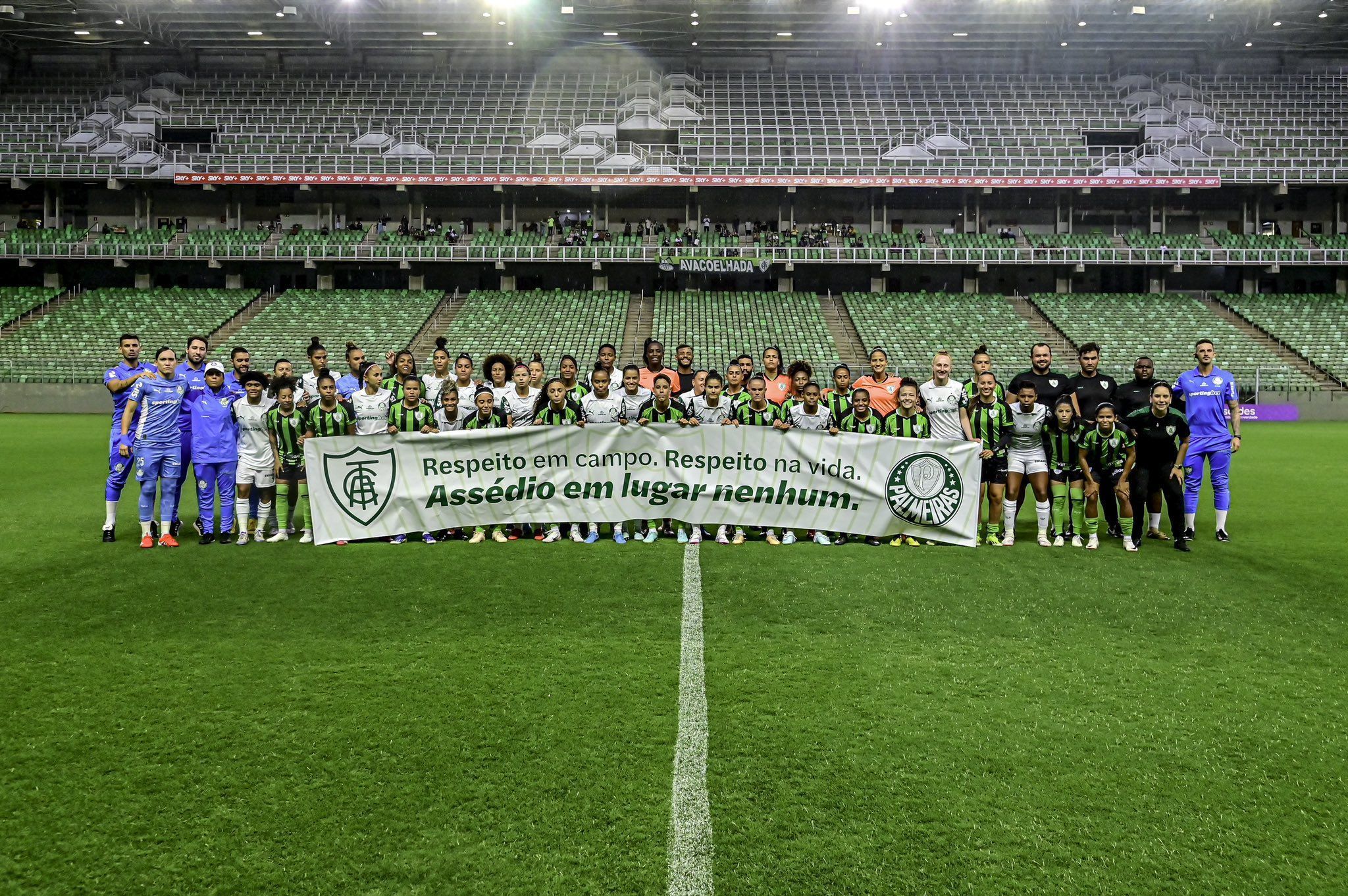 América e Palmeiras promovem campanha contra assédio