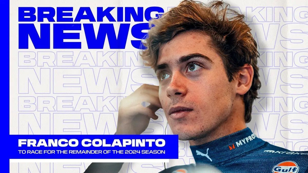 F1: Colapinto será o substituto de Sargeant na Williams até o fim de 2024