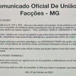 PCC, TCP e mais duas facções anunciam união em MG; autoridades temem guerra contra CV