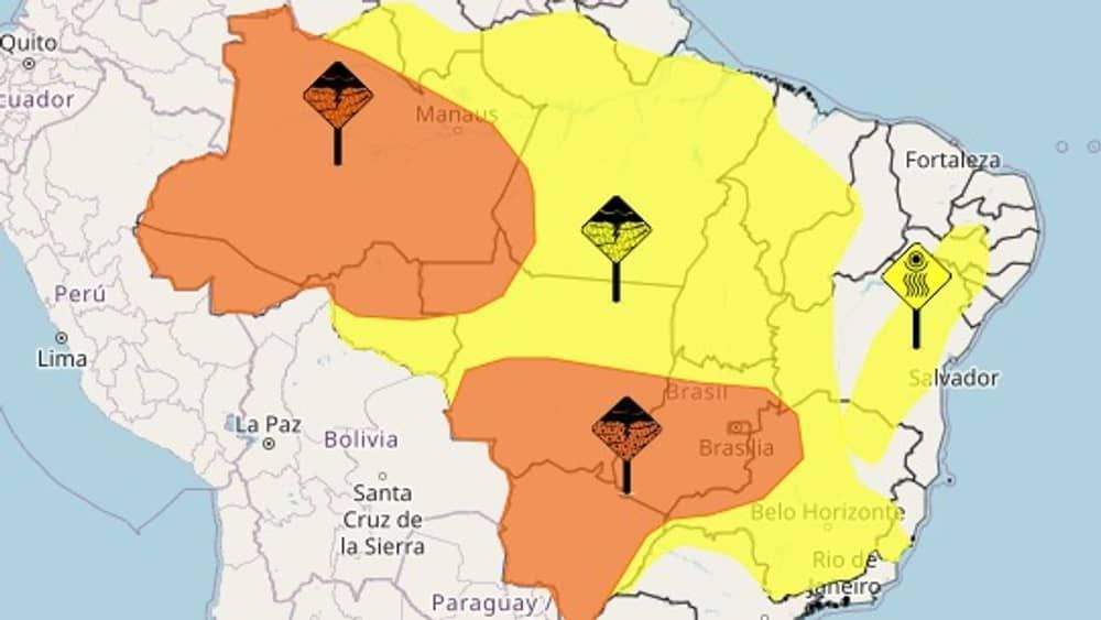 Veja para onde vale o 'alerta laranja' de tempestade do Inmet