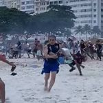 Torcidas de Fluminense e Boca entram em confronto em Copacabana; veja o vídeo