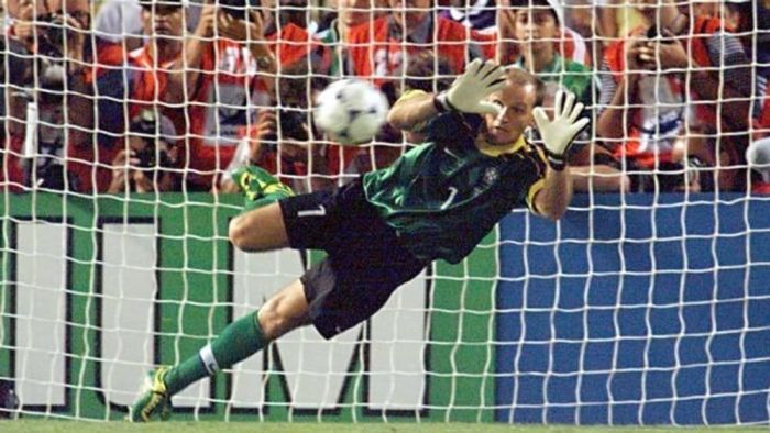  Taffarel defendeu dois pênaltis na semifinal da Copa do Mundo de 1998, contra a Holanda