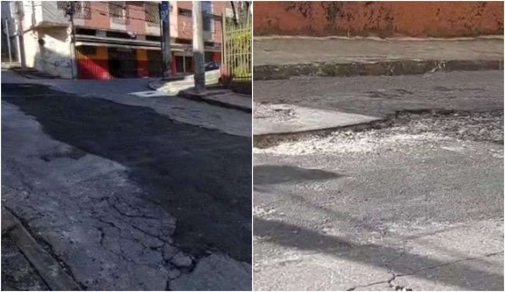 Asfalto feito pela Copasa afunda seis dias após conclusão de obra em bairro de BH