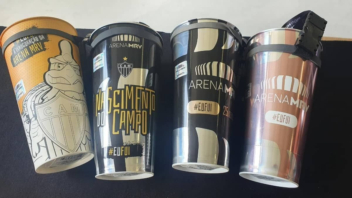 Atlético vende copos personalizados da Arena MRV; veja modelos e preços