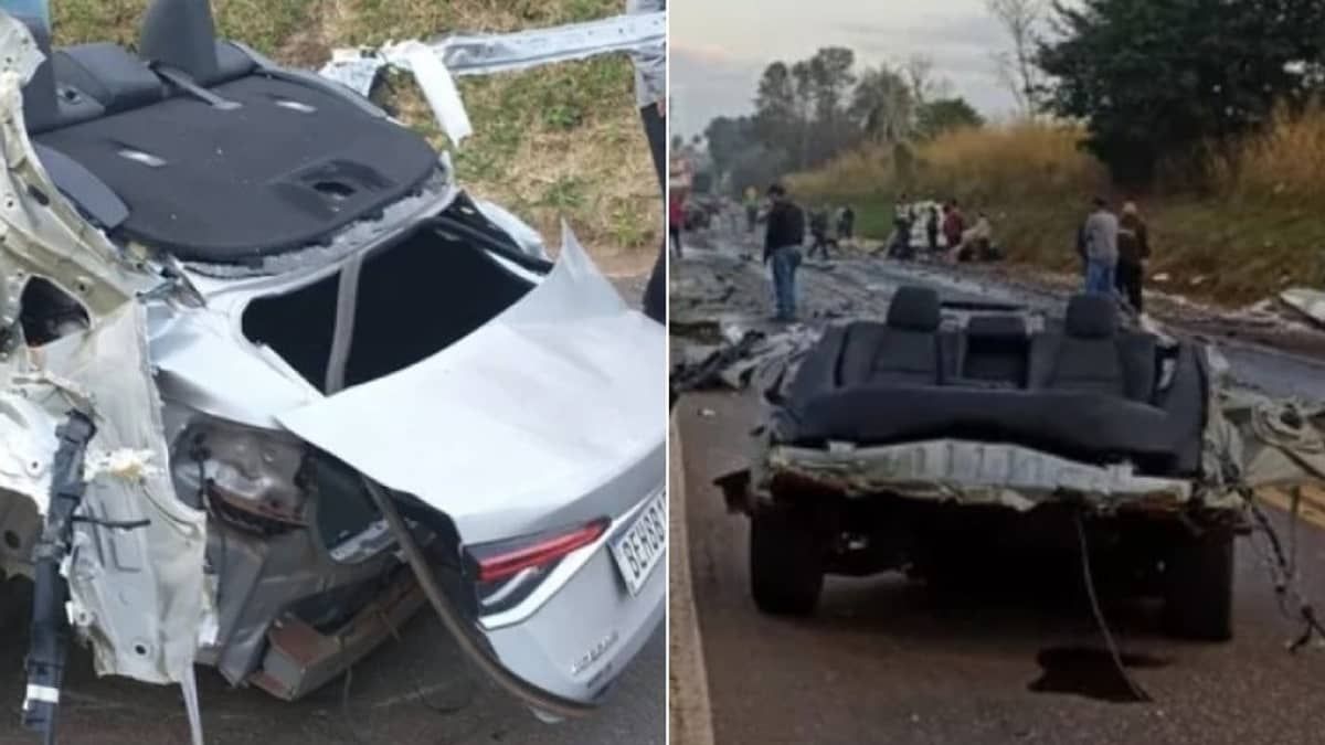 Acidente 'parte' Toyota Corolla ao meio, mata um e deixa três em estado grave