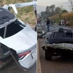 Acidente 'parte' Toyota Corolla ao meio, mata um e deixa três em estado grave