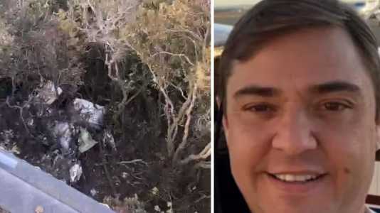 Foto mostra Angelo Pucci Filho e aeronave que era comandada pelo piloto