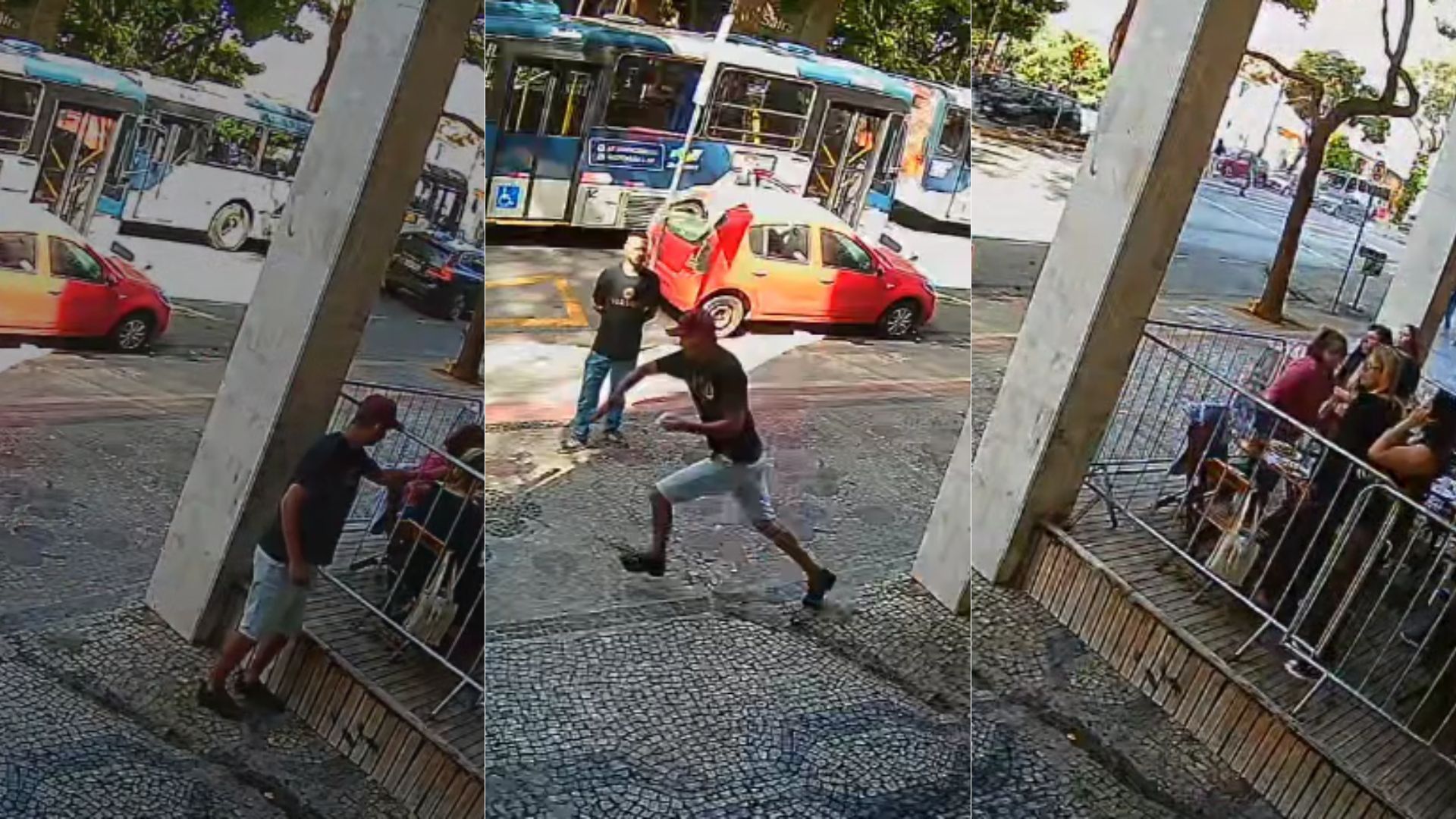Vídeo: mulher tem colar roubado enquanto almoça em restaurante avenida movimentada de BH