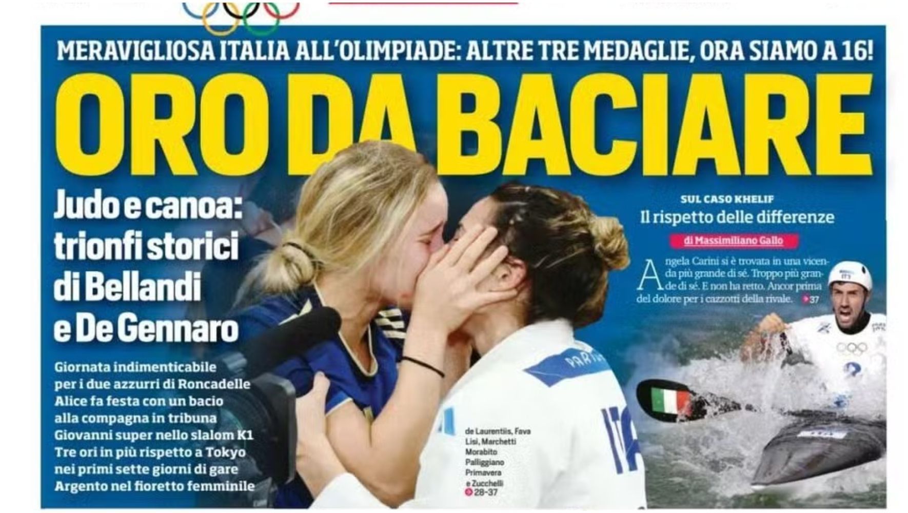Paris 2024: beijo de campeã olímpica em judoca brasileira ganha destaque na Itália